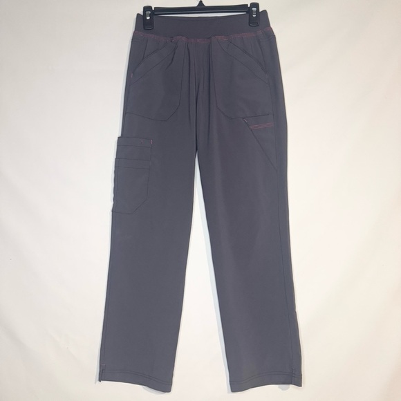 Carhartt Cross-Flex Women's Knit Waist Cargo Scrub Pants Gray Size Petite Small - Picture 2 of 7